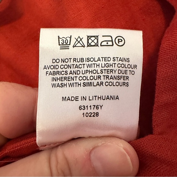 Jaeger London Vintage Linen Sleeveless Burnt Orange Shift Dress Size UK 10 US 8 - Picture 12 of 12